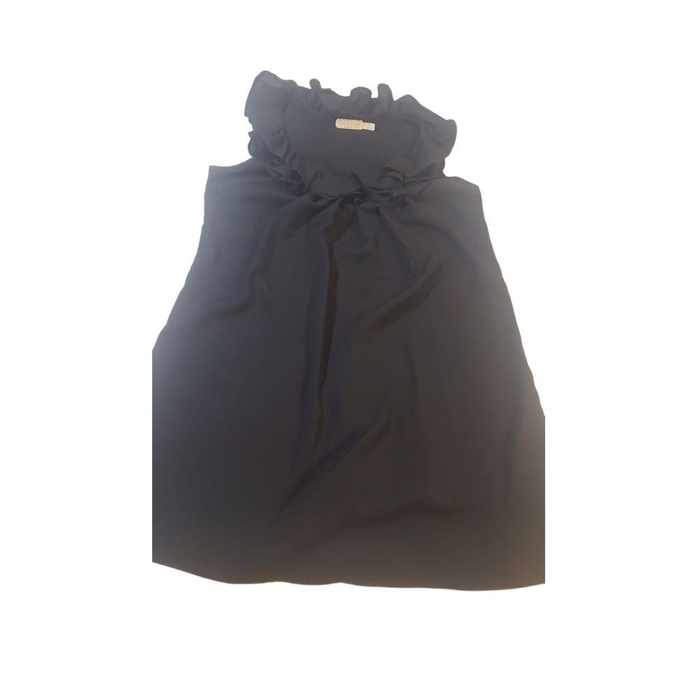 Pins and Needles Anthropologie‎ Blouse Top Shirt Sleeveless Ruffle Black Size M - Picture 11 of 14